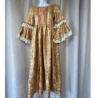 Renaissance Victorian Whimsical Costume Dress  Gold Paisley  Princess Sz Small 