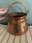 Vintage Turkish Hammered Copper Pot Brass Handle Houston Intl Trading