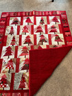 Quilt Various Red And White Christmas Tree Quilt - 48  X 57  Hand Quilted