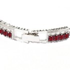 13 Ct Square Lab Created Ruby 14k White Gold Plated 925 Link Bracelet 8 0 