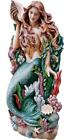Colorful Mermaid Wall Art Sculpture  Hand-painted Detailed Nautical Beach Decor