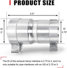 Stainless Steel 2 75 To 3 Inch Exhaust Adapter  2 75  Id To 3  Id Exhaust Reduce
