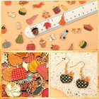 350pcs Fall Charms  Thanksgiving Charms For Jewelry Making Bulk   Enamel Pumpkin