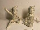 Lot Of Vintage Ceramic Pixies Elf   s Signed Laura Murphi
