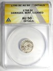 1795 Flowing Hair Half Dime H10c - Certified Anacs Au50 Detail - Rare Date Coin 