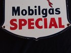 Vintage Mobilgas Special Gasoline   Motor Oil Porcelain Gas Pump Sign
