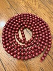 Lot  4  Vtg 9ft Wooden Bead Red Cranberry Christmas Tree Garland Strands Bead