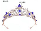 5 Colors 5cm High Large Flower Crystal Crown Tiara Wedding Prom Queen Princess