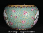 5 6  Qing Yongzheng Chinese Turquoise Glaze Porcelain Flower Bird Jar Pot
