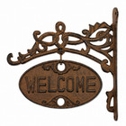 Welcome Go Away Metal Sign Cast Iron Antique Style Vines Heavy Duty 11 5 