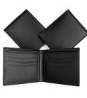 Men   s Black Genuine Leather Bifold Slim Wallet Minimalist Card Holder