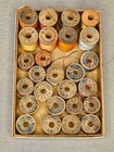 Lot Of 26 Vintage Silk Sewing Thread On Wood Spools Belding Armstrong Community