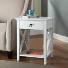 2 Layer Home End Side Bedside Table Nightstand Organizer With Drawer Storage