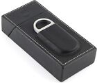 Mrs  Brog Elegant Full Grain Leather Cigar Humidor Compact Case Black