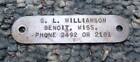 Benoit Mississippi Dog Collar Owners Tag-1950s-g l williamson