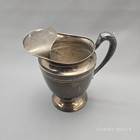 Vintage Keystoneware Silver Plate Water Pitcher 8 75  Tall  Handle  Round Base
