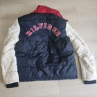 Men s Tommy Hilfiger Puffer Jacket Colorblocked Hooded Winter Coat Size L
