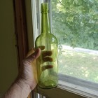 Beautiful Citron Green 3 Pc Mold Blown 1870s Cylinder Whiskey Bottle Applied Lip