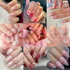 8pcs Heart Bow Nail Art Stickers 3d Self Adhesive Valentines Day Nail Stickers 