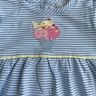 Flutter Sleeve Baby Girls Applique Ice Cream  Blue Striped Bubble Sz 3m Ishtex