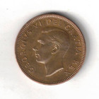 1949 Canadian Circulated George Vi One Cent Coin 