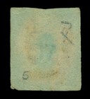Chile 1853 Columbus  5c Brown Red  Wmk Fa5-2 r  Sc  1  valparaiso  Linear Cancel