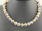Vintage Danish Modern Pools Of Light Rock    crystal Gold   Sterling 18  Necklace