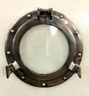 15  Antique Brass Porthole Window - Vintage Ship Glass Wall D  cor Canal Boat