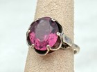 Rare Sarah Coventry Oval Amethyst 925 Sterling Silver Ring Sz 7