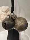 Lot Of 3 Antique Bronze Round Elephant Bells With Fancy Tie  Wonderful 