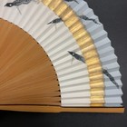 Japanese Folding Fan Sensu Vtg Lacquered Bamboo Frame Washi Formal