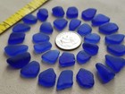 Genuine Beach Sea Glass Surf Tumbled Cobalt Blue Ocean Frosted Tiny Small V02