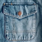 Oshkosh Bgosh Vintage Blue Denim Quilted Lined Shirt Jacket Shacket Large L