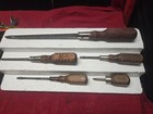 Vintage 5 Piece Irwin Wooden Handle Screwdriver Tool Set Made In Usa