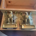 Vintage 1776 Brass Eagle Bookends Philadelphia Manufacturing Company  Pmc 114b