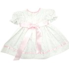 Baby Togs Vintage 1999 Girls White Eyelet Pink Ribbon Party Dress 12m