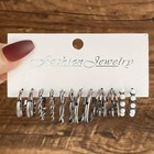 Women s Fashion Geometric Earring Set C-shaped Ear Loops Zinc Alloy Ear Studs