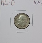 1961-d Roosevelt 90  Silver Dime  fine Details 