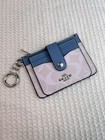 Coach Attachment Credit Card Case Signature Canvas C7398 Sky Blue White Logo