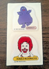 Vintage 1985 Mcdonalds Puffy Stickers Ronald Mcdonald   Grimace Retro 80s Nos