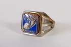 Vintage 1934 Chicago World s Fair Ring Blue Enamel Century Of Progress Rare