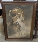 Antique 19th Century Victorian Auguste Cot -  the Storm  Framed Aquatint Print