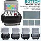 Large Pill Bottle Organizer  Double Layers Medicine Storage 2 Layers  Black 