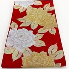 7229  Japanese Vintage Fukuro Obi Belt Kimono Fabric Silk Traditional Unfinished