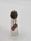 Vintage Irice Czech Miniature Perfume Bottle W  Jewelled Filligree Top And   