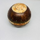 Rare 1950s Moroccan Solid Wooden Decorative Ball Brass Camel Sphere 5    Decor 34