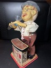 Vintage Charley Weaver Bartender 1960 s Rosco Battery Operated Tin Toy Antique