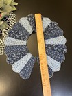 Vintage Handmade Blue Ditsy Floral Calico Dresden Plate Quilt Removable Collar
