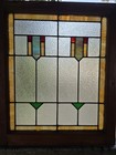 Antique American Stained Glass Window Pair