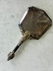 Antique Vtg Gsa Victorian Silver Plate Hand Held Mirror 9    Ornate Vanity Heavy